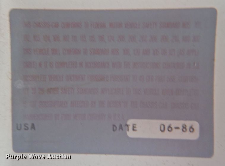 image for item DN0062 1986 Ford F600  dump truck