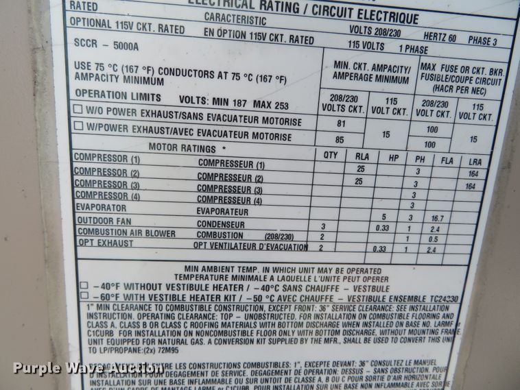 image for item DN7795 Lennox KGA180S4BM2Y  HVAC