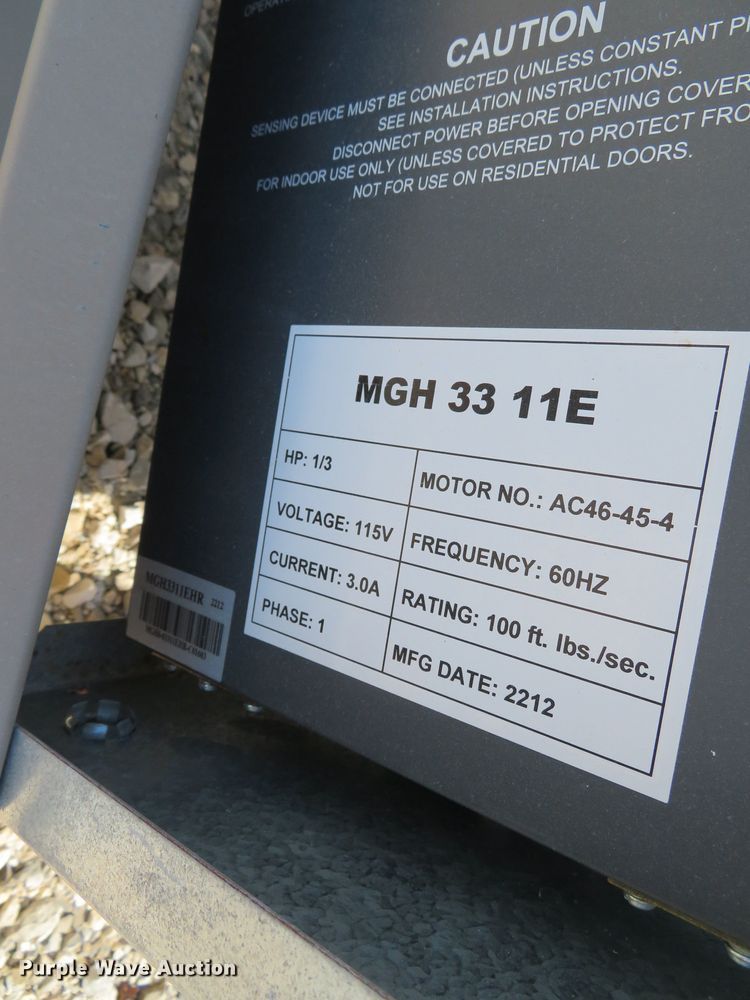 image for item DN7801 (2) Cornell MGH3311E overhead doors