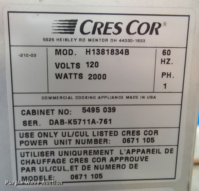 image for item HF9966 (3) Cres Cor food warmers