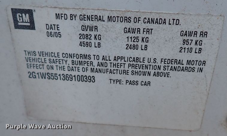 image for item IC9570 2006 Chevrolet Impala Police Cruiser