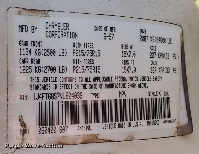 image for item IC9574 1997 Jeep Cherokee  SUV