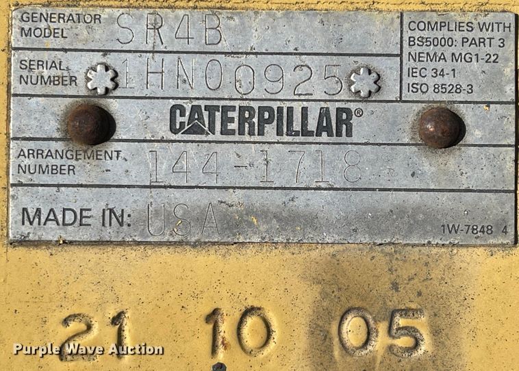 image for item IK9572 Caterpillar SR4B  generator