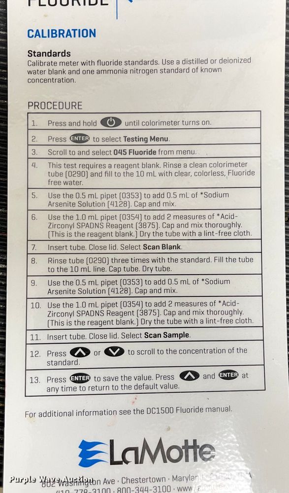 image for item IK9574 LaMotte DC1500  fluoride meter