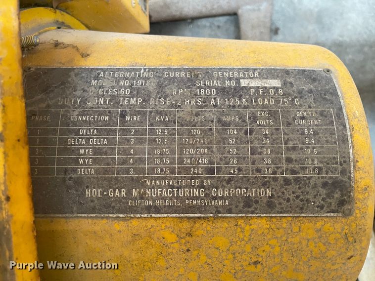 image for item IK9577 Onan J120-S  generator