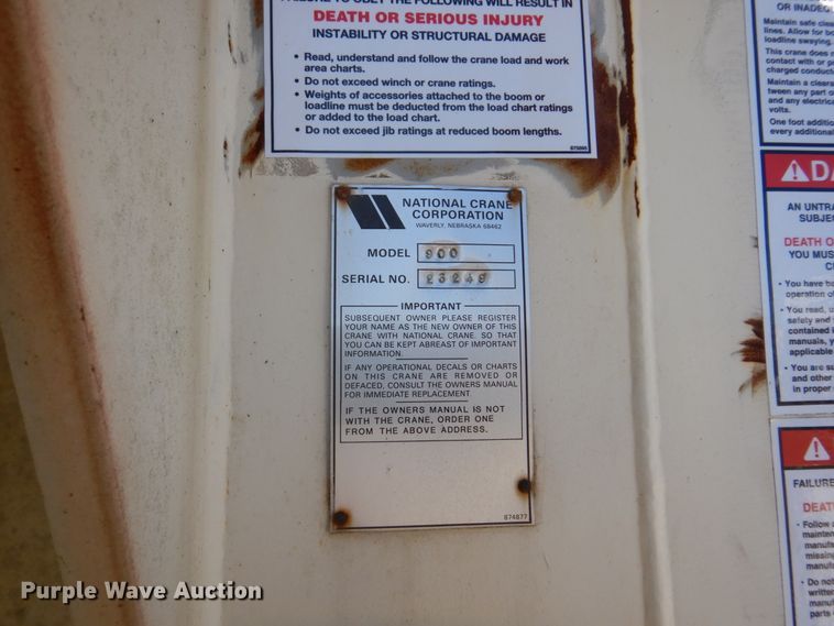 image for item IM9500 1992 International 2554  crane truck