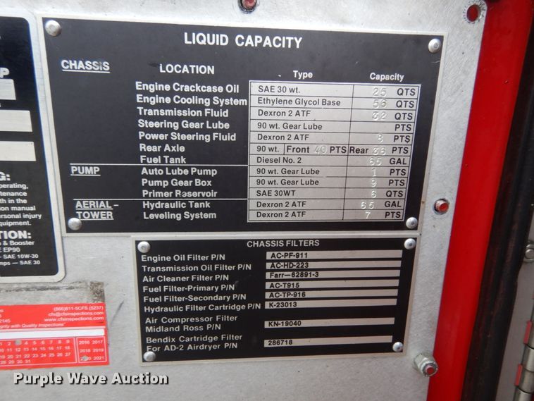 image for item JI9379 1984 Sutphen  ladder fire truck