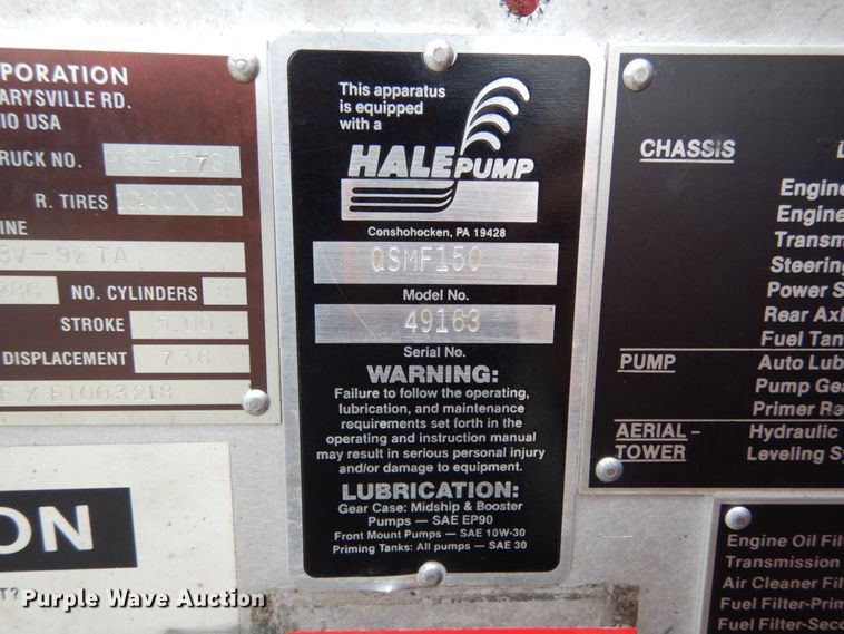 image for item JI9379 1984 Sutphen  ladder fire truck