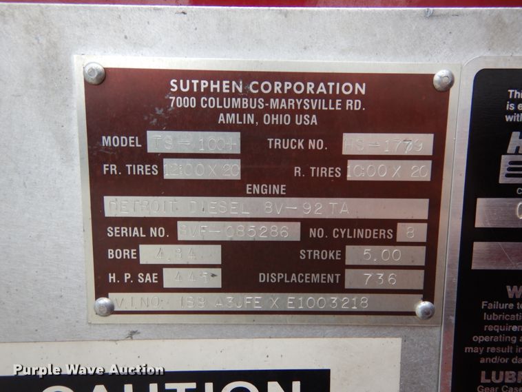 image for item JI9379 1984 Sutphen  ladder fire truck