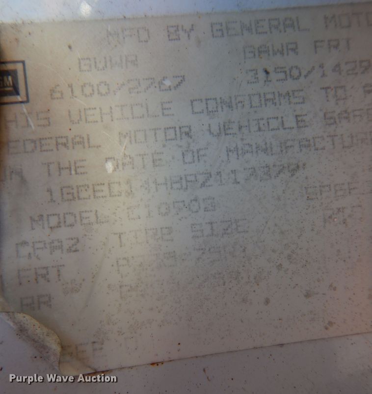 image for item JT9481 1993 Chevrolet Silverado 1500  pickup truck