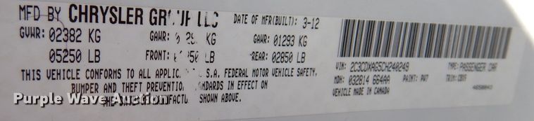 image for item KA9584 2012 Dodge Charger Police