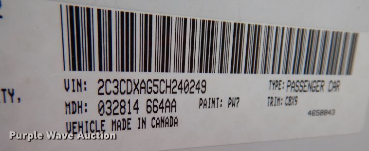 image for item KA9584 2012 Dodge Charger Police