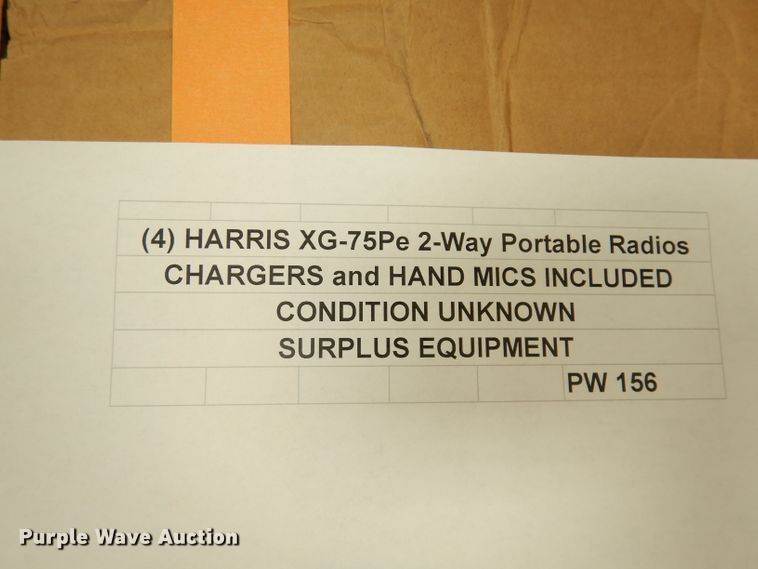 image for item KA9704 (4) Harris XG-75Pe two-way radios