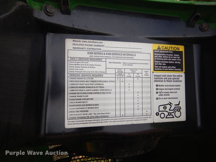 image for item KO9207 John Deere X300  lawn mower