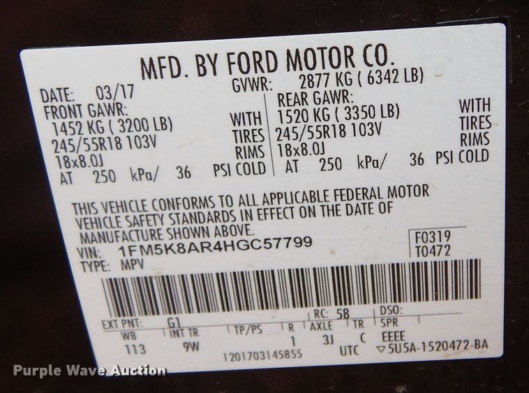 image for item KO9208 2017 Ford Explorer Police  SUV