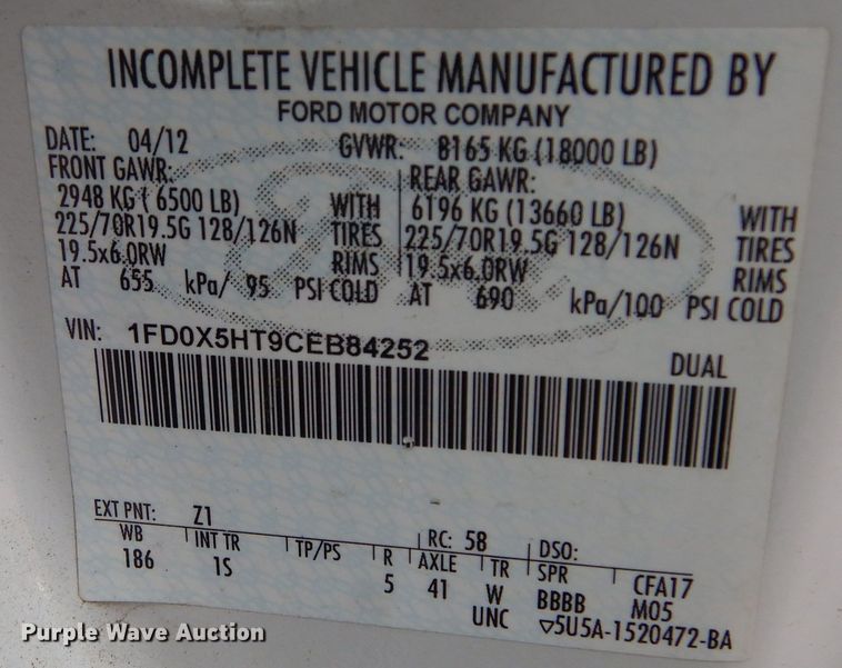 image for item KO9211 2012 Ford F550 Super Duty  bucket truck