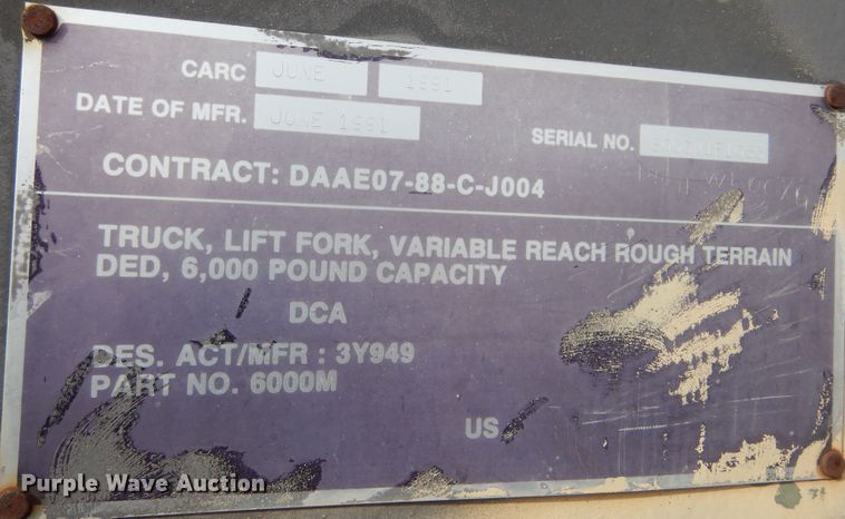 image for item KO9225 1991 SkyTrak 6000M  telehandler