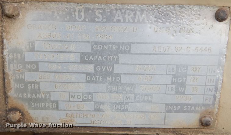 image for item KO9226 1982 Caterpillar 130G  motor grader