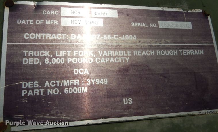 image for item KO9229 1990 SkyTrak 6000M  telehandler