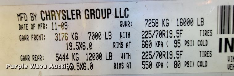 image for item KQ9110 2010 Dodge Ram 4500  truck cab and chassis