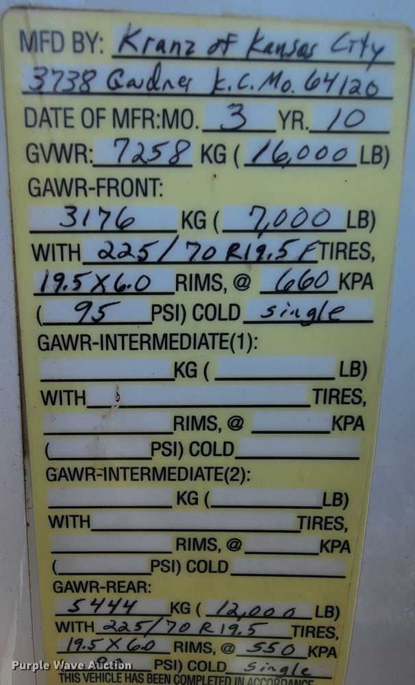 image for item KQ9110 2010 Dodge Ram 4500  truck cab and chassis