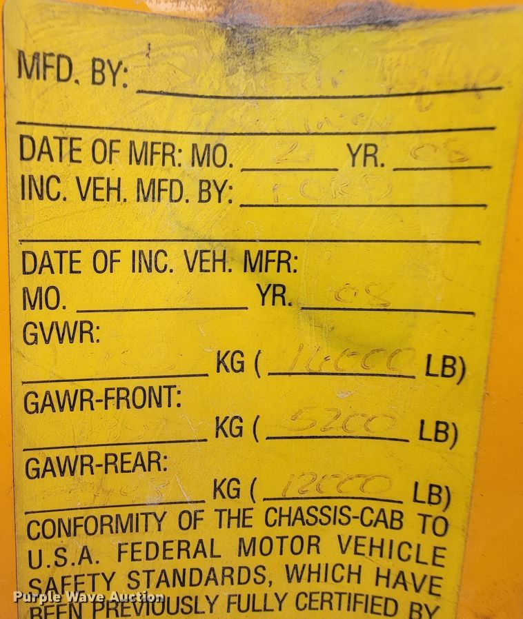 image for item KQ9207 2008 Ford F450 Super Duty  utility / service truck