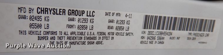 image for item KV9033 2011 Dodge Charger Police