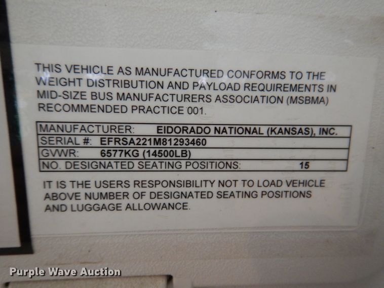image for item KY9696 2009 Ford E450  shuttle bus