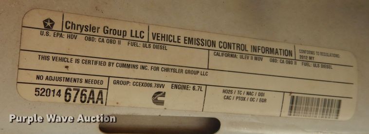 image for item DF0321 2012 Dodge Ram 2500 ST  Crew Cab pickup truck