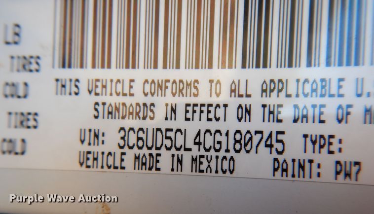 image for item DF0321 2012 Dodge Ram 2500 ST  Crew Cab pickup truck