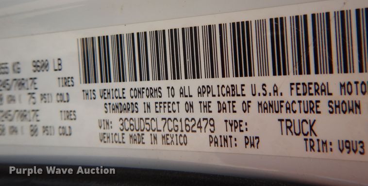 image for item DI8524 2012 Dodge Ram 2500 ST  Crew Cab pickup truck