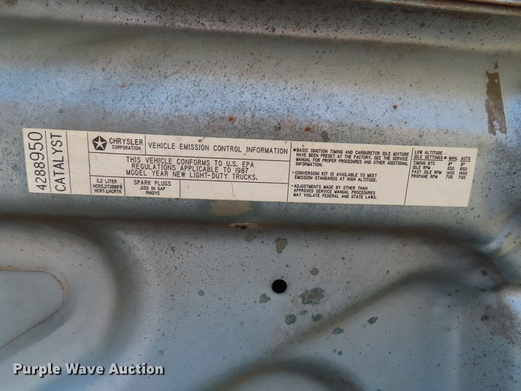 image for item DJ7430 1987 Dodge D150  pickup truck