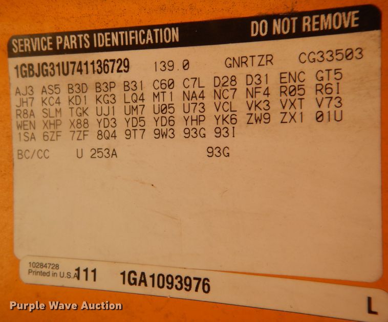 image for item DJ7438 2004 Chevrolet Express G3500  school bus