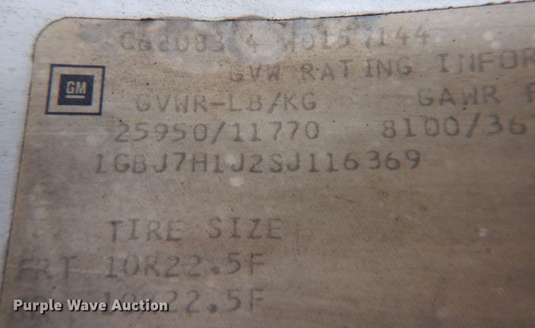 image for item DK1277 1995 Chevrolet Kodiak  flatbed truck with boom ladder