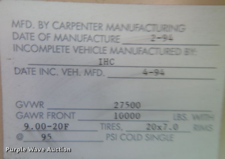 image for item DK8204 1995 International 3800 Blue Bird  school bus