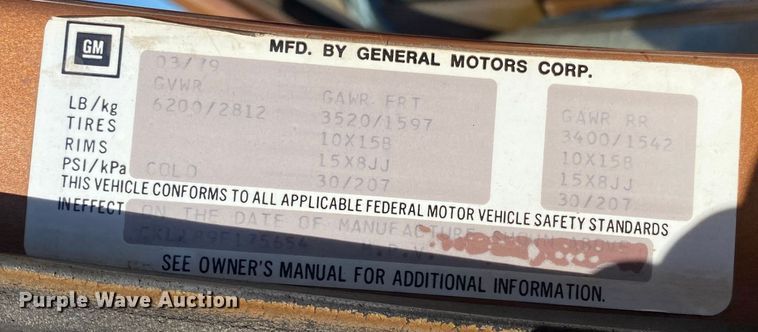 image for item DL6131 1979 Chevrolet Blazer  SUV