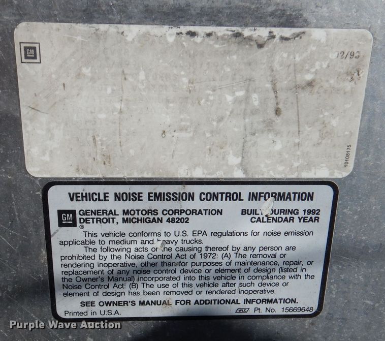 image for item DN5336 1993 GMC P3500  delivery truck