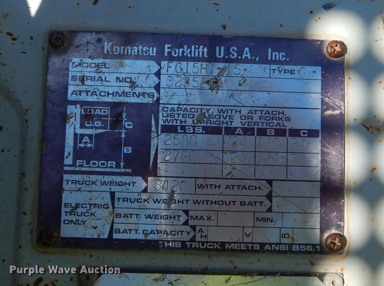 image for item HC9206 Komatsu FG15HT-15  forklift