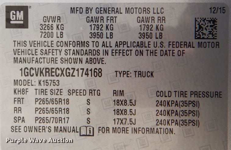 image for item ID9151 2016 Chevrolet Silverado 1500  Double Cab pickup truck