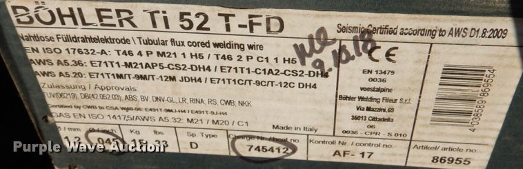 image for item IH9053 (12) spools of welding wire