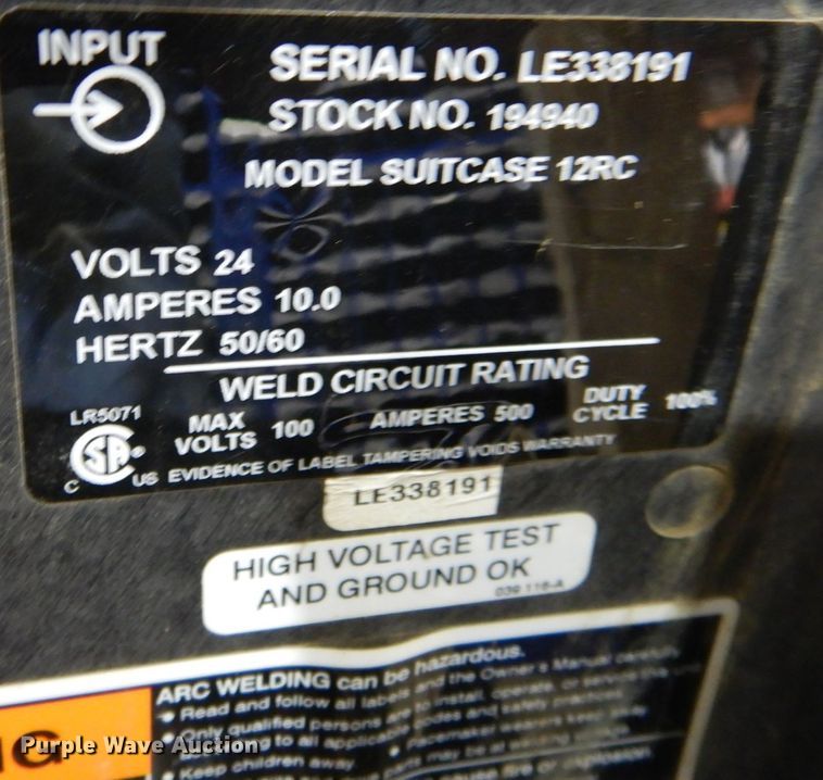 image for item IH9054 Miller 12RC  suitcase welder