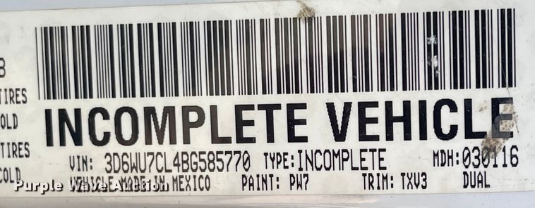 image for item IK9606 2011 Dodge Ram 5500  Crew Cab utility / service truck