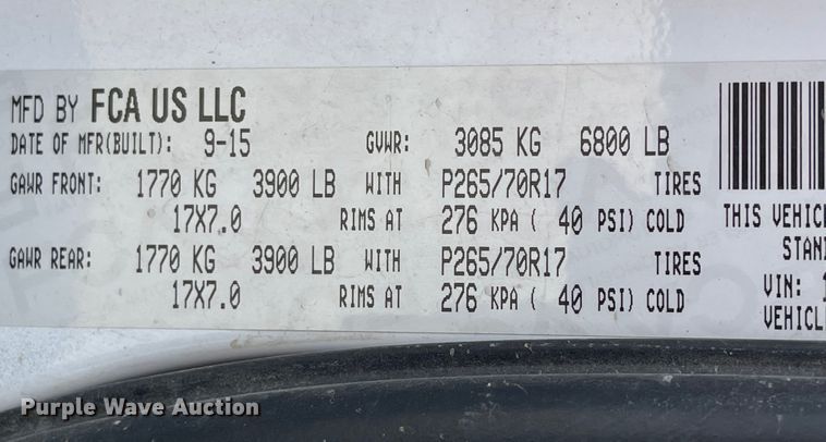 image for item IK9626 2016 Dodge Ram 1500  Quad Cab pickup truck