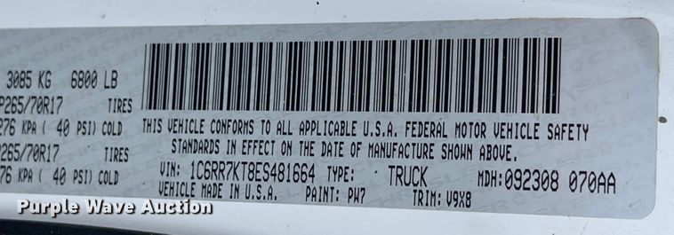 image for item IK9633 2014 Dodge Ram 1500  Crew Cab pickup truck