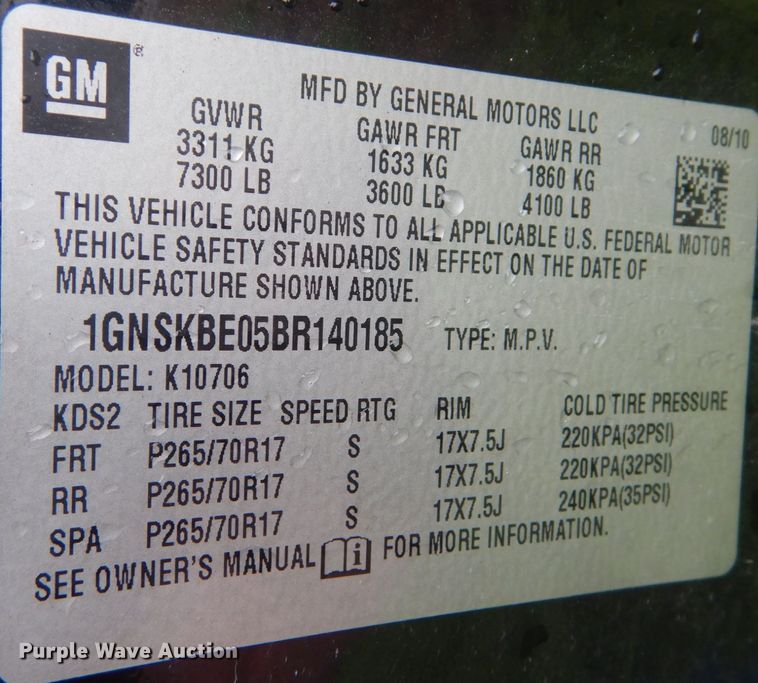 image for item IV9504 2011 Chevrolet Tahoe  SUV