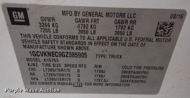 image for item IV9551 2016 Chevrolet Silverado 1500  Double Cab pickup truck