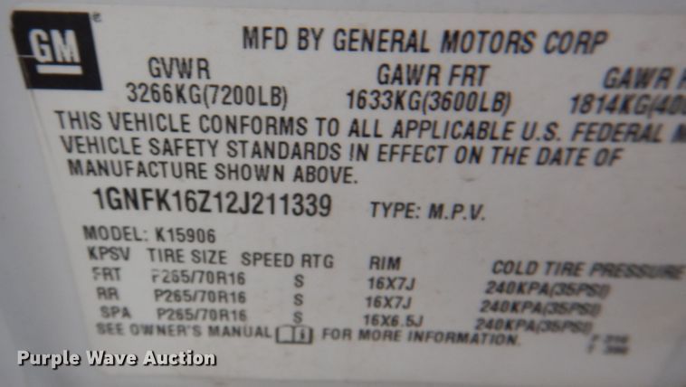 image for item JS9276 2002 Chevrolet Suburban LT  SUV