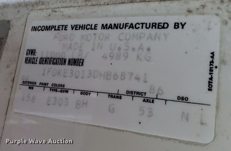 image for item JS9459 1984 Ford E350  RV