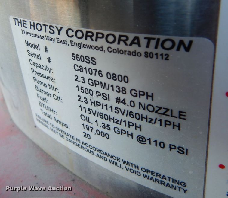 image for item JS9468 Hotsy 560SS  pressure washer