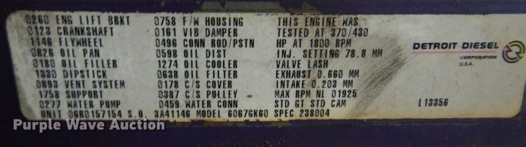 image for item JT9458 Detroit Diesel Series 60  engine